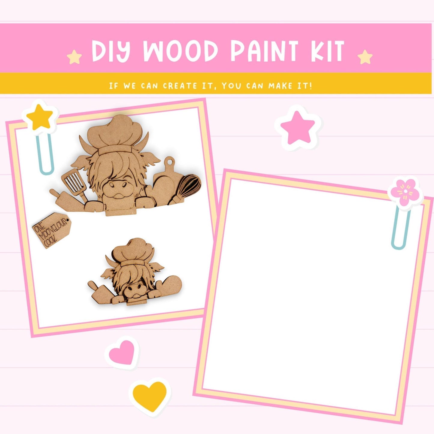 a craft kit with a picture of a girl and a teddy bear