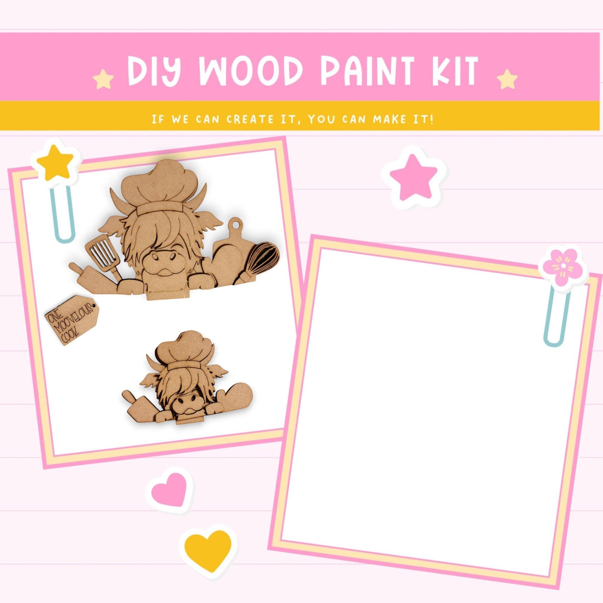 a craft kit with a picture of a girl and a teddy bear