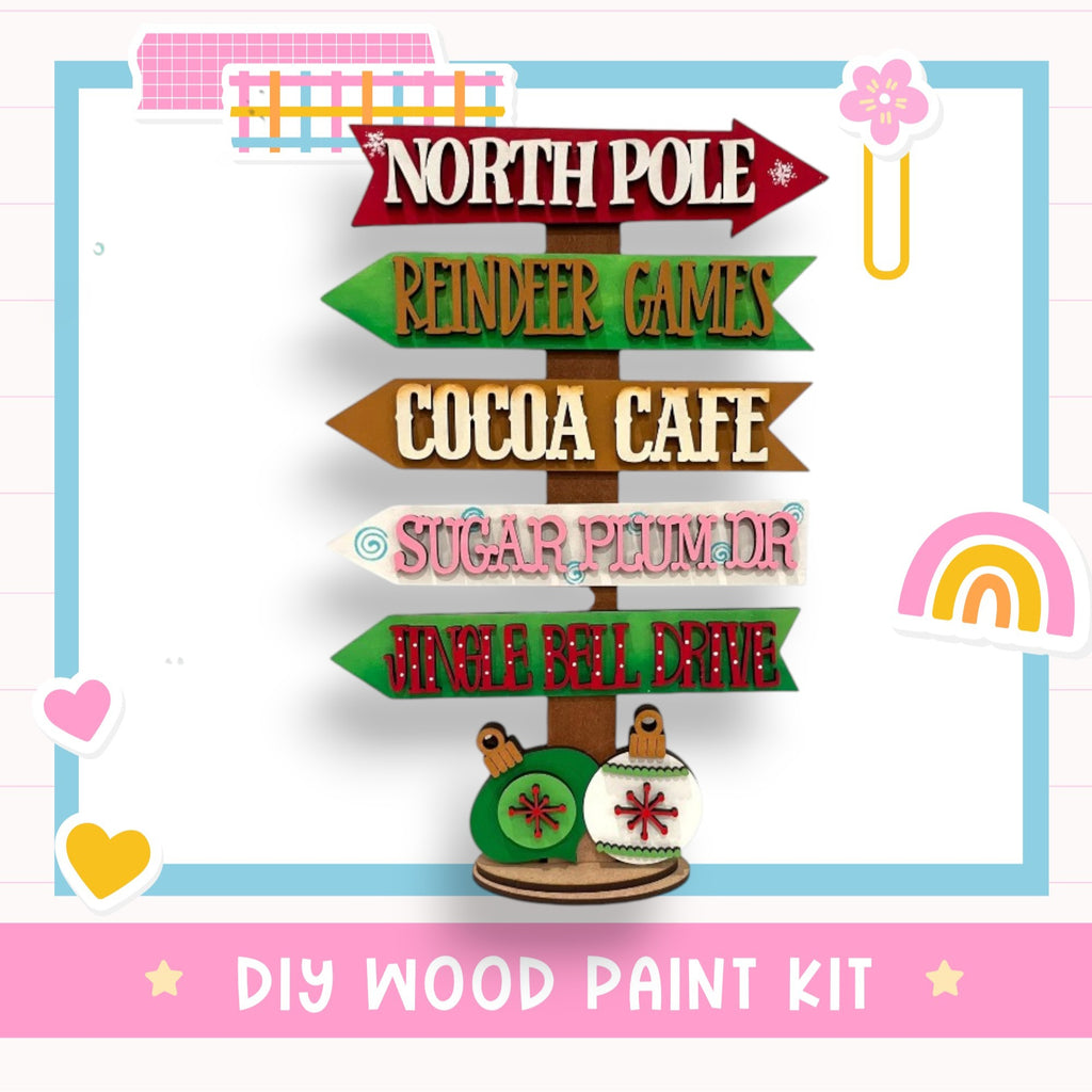 a wooden sign that has a bunch of signs on it