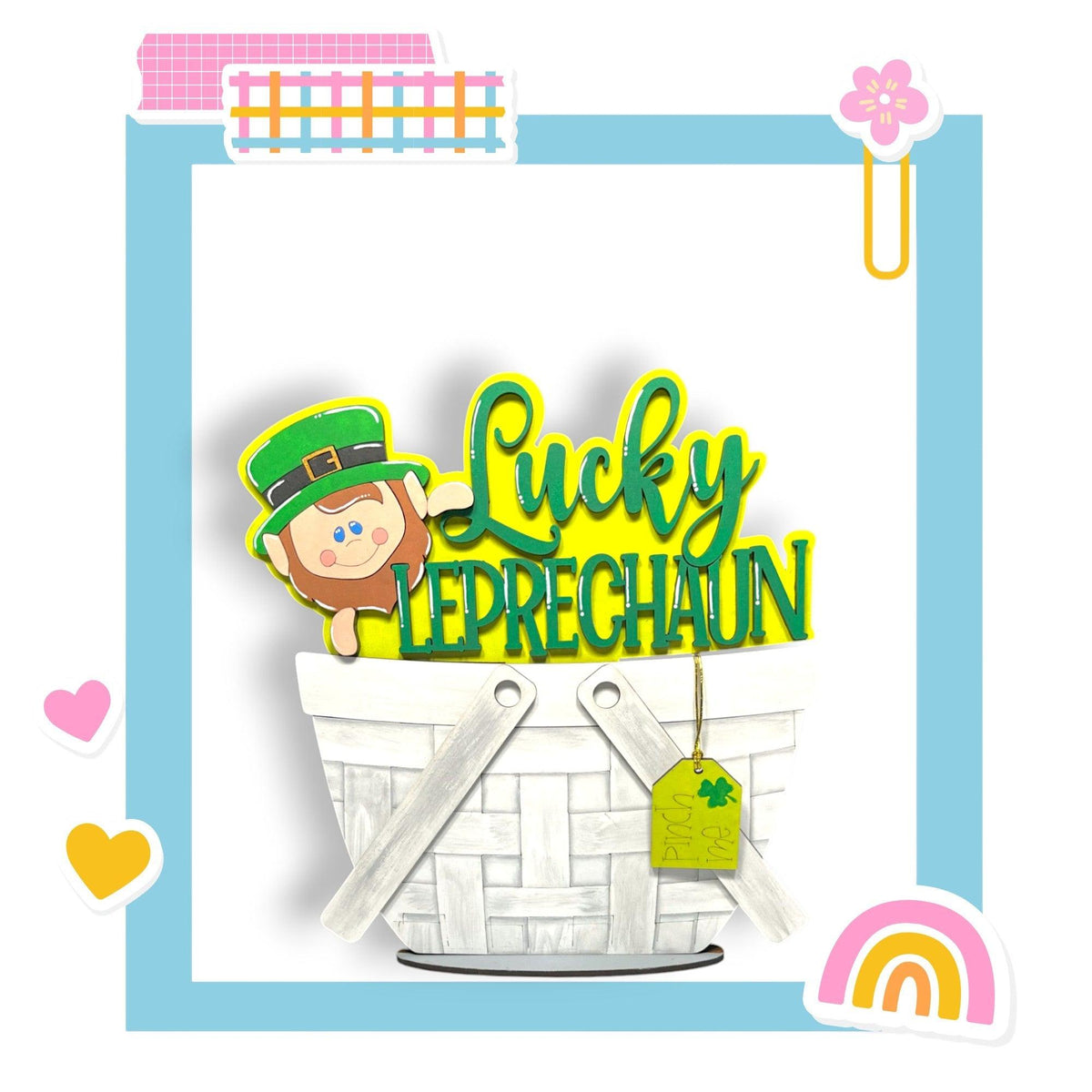 a st patrick's day greeting card with a leprechaun in a