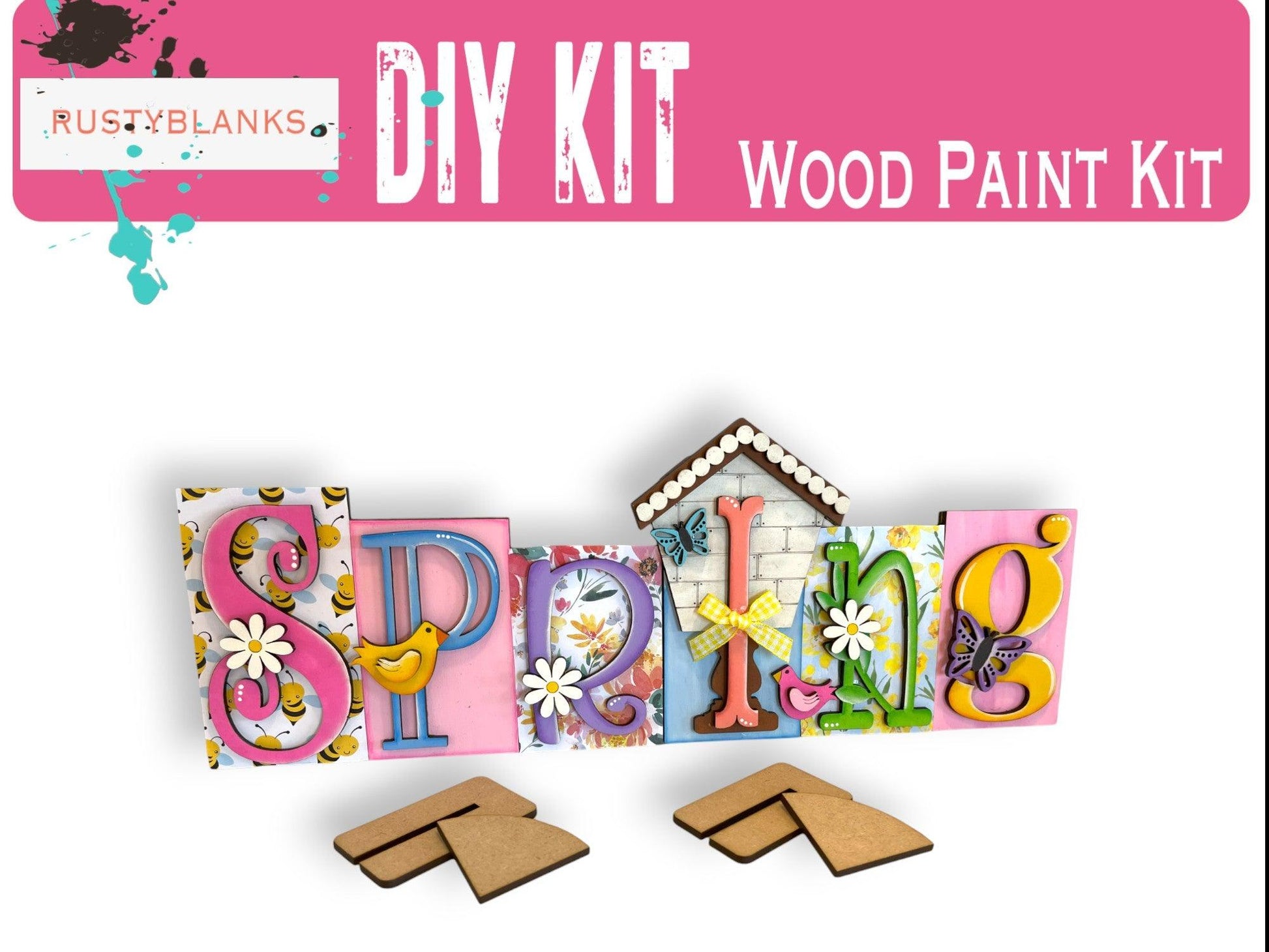 a picture of a sign that says diy kit wood paint kit