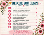 The image is a guide or instructions for a craft project, providing step-by-step directions and recommendations for using various craft supplies.