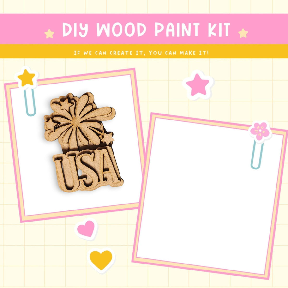a wooden craft kit with a picture of a bow