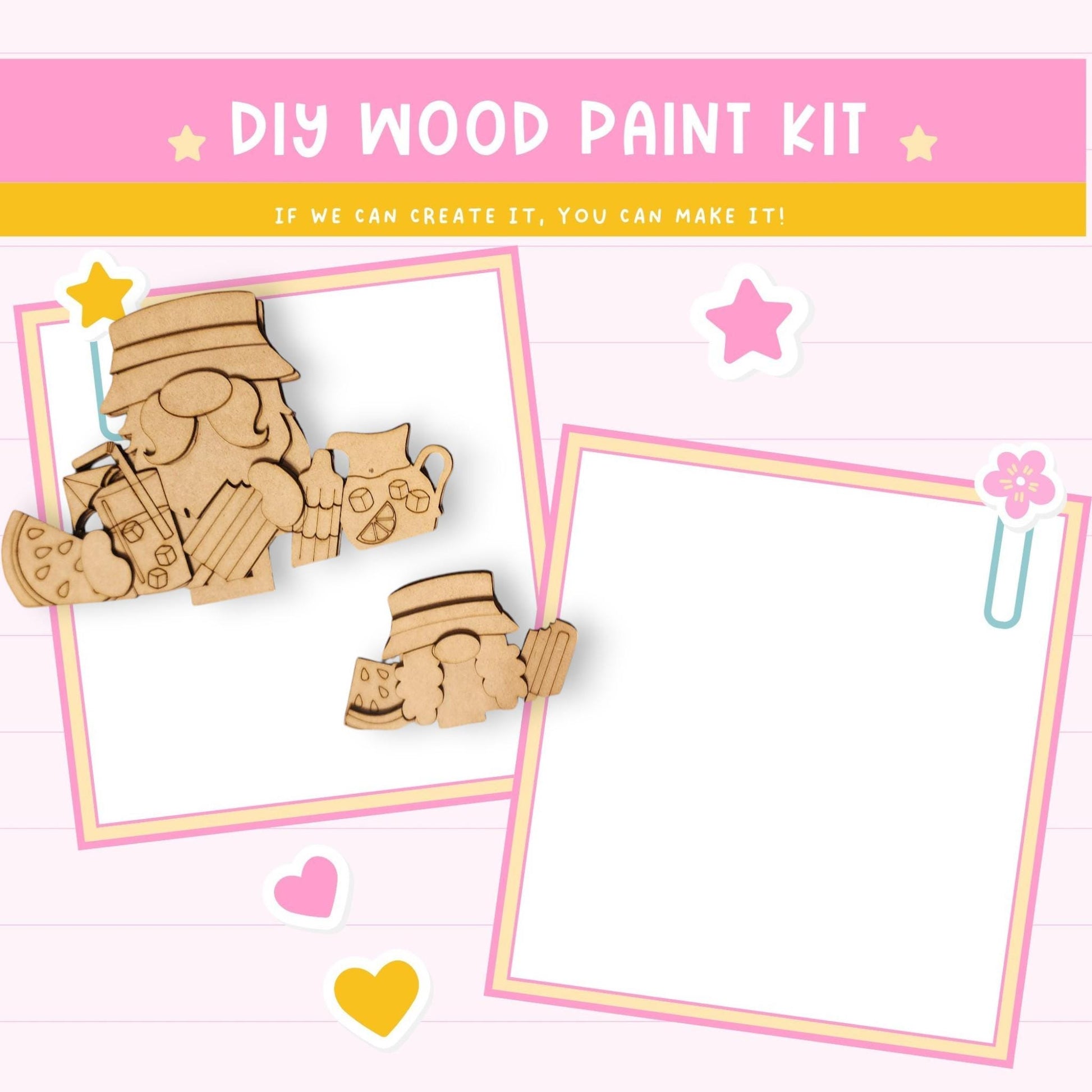 a wooden craft kit with a picture of a cat
