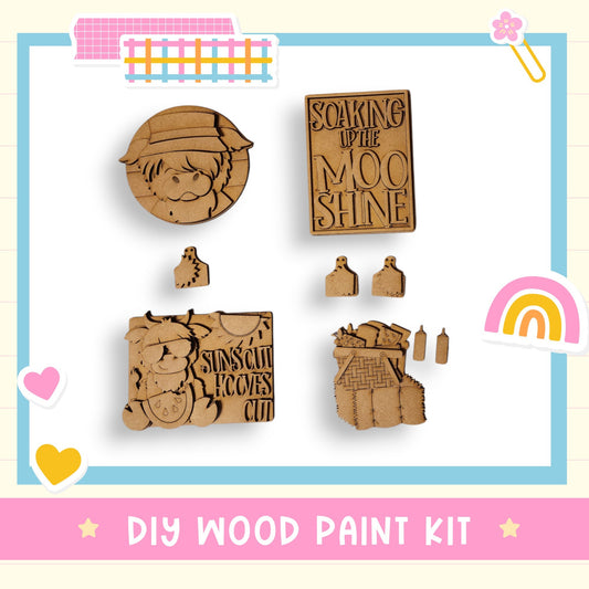 a wooden craft kit with a picture of a bear