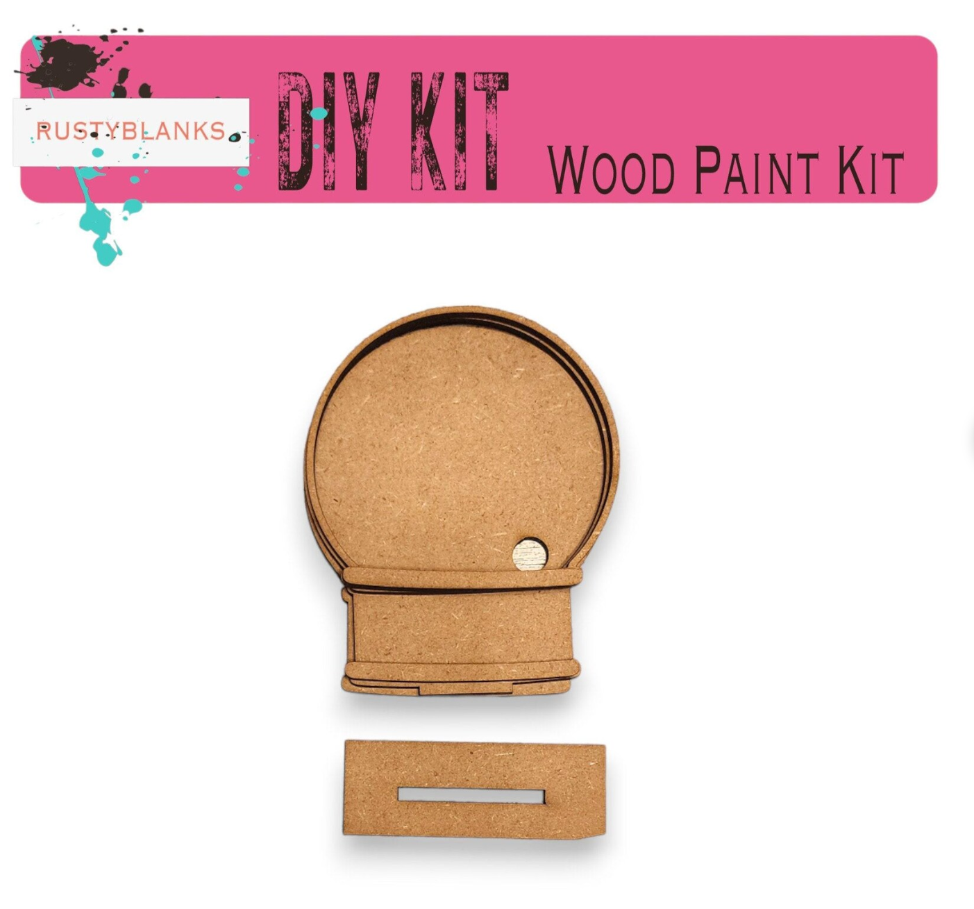 a cardboard craft kit with a wooden paint kit