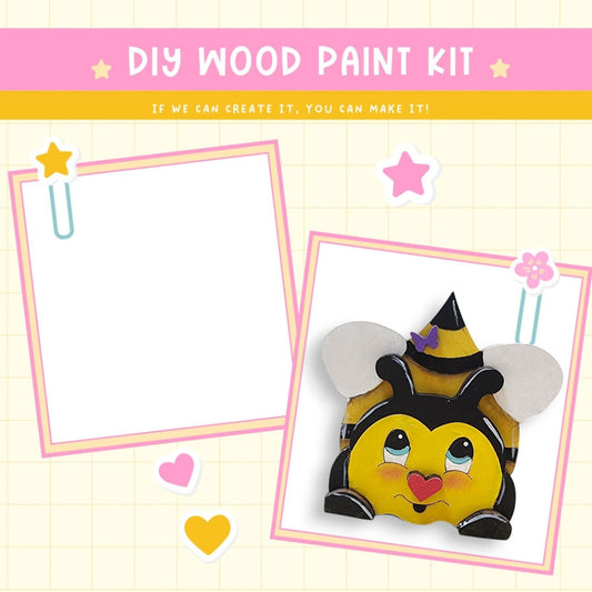 a picture of a bee with a hat on it's head