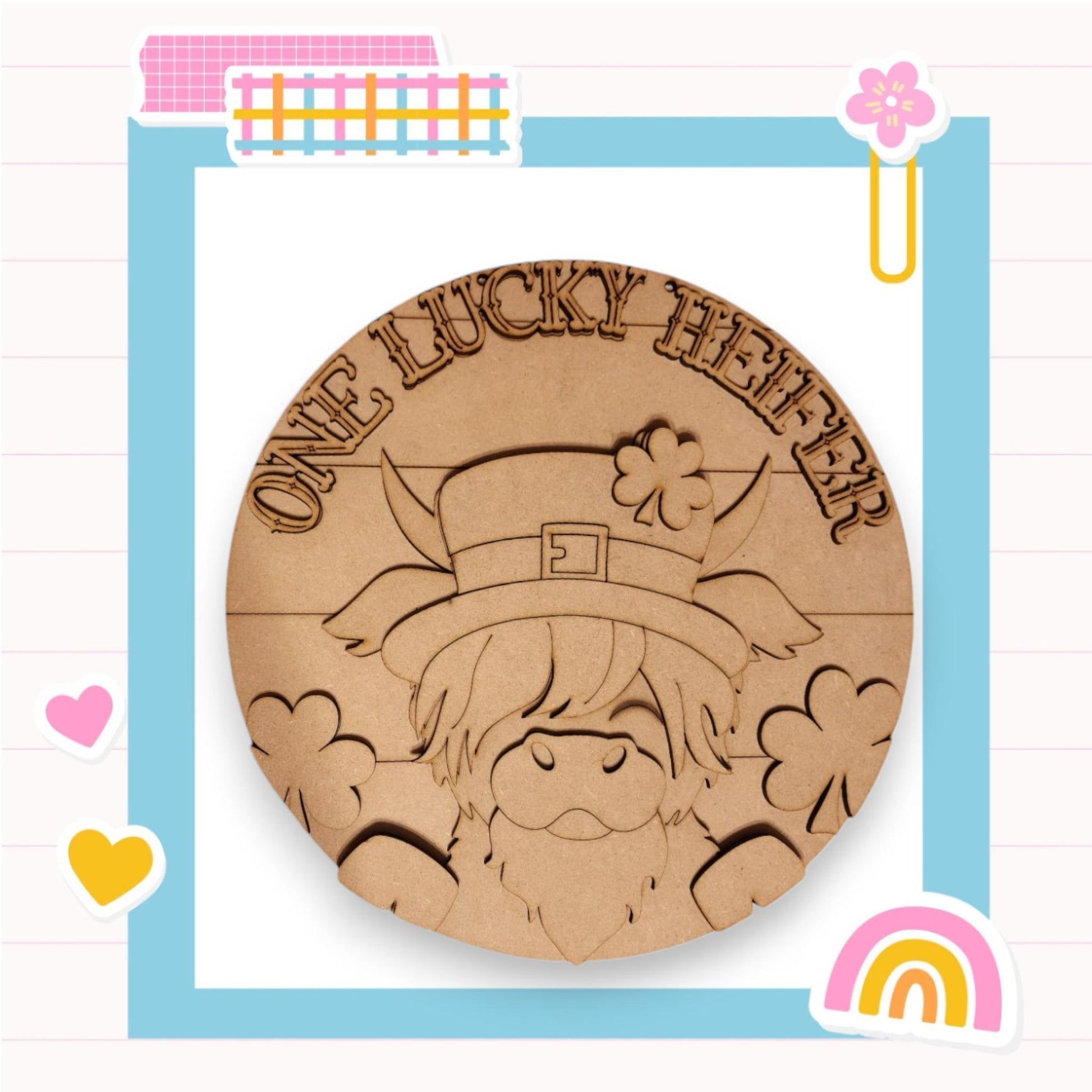 a wooden coin with a picture of a lepreite on it