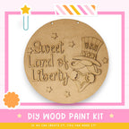 a wooden craft kit with the words sweet land of liberty on it