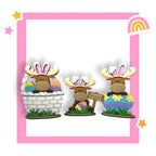a picture frame with a picture of two moose in a basket