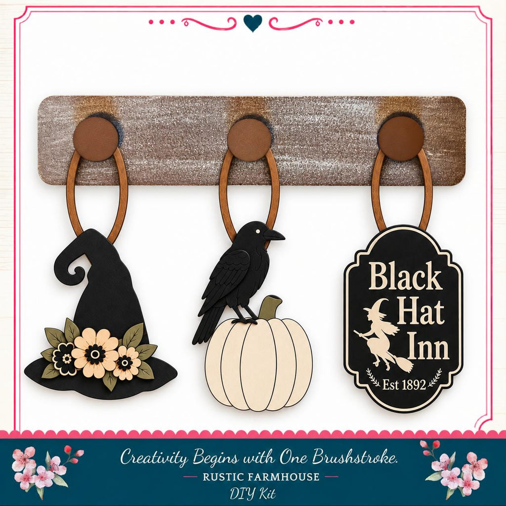 Halloween Pegboard Inserts DIY Interchangeable Wall Decor Three Piece Craft Set product image 1 from The Rustic Farmhouse