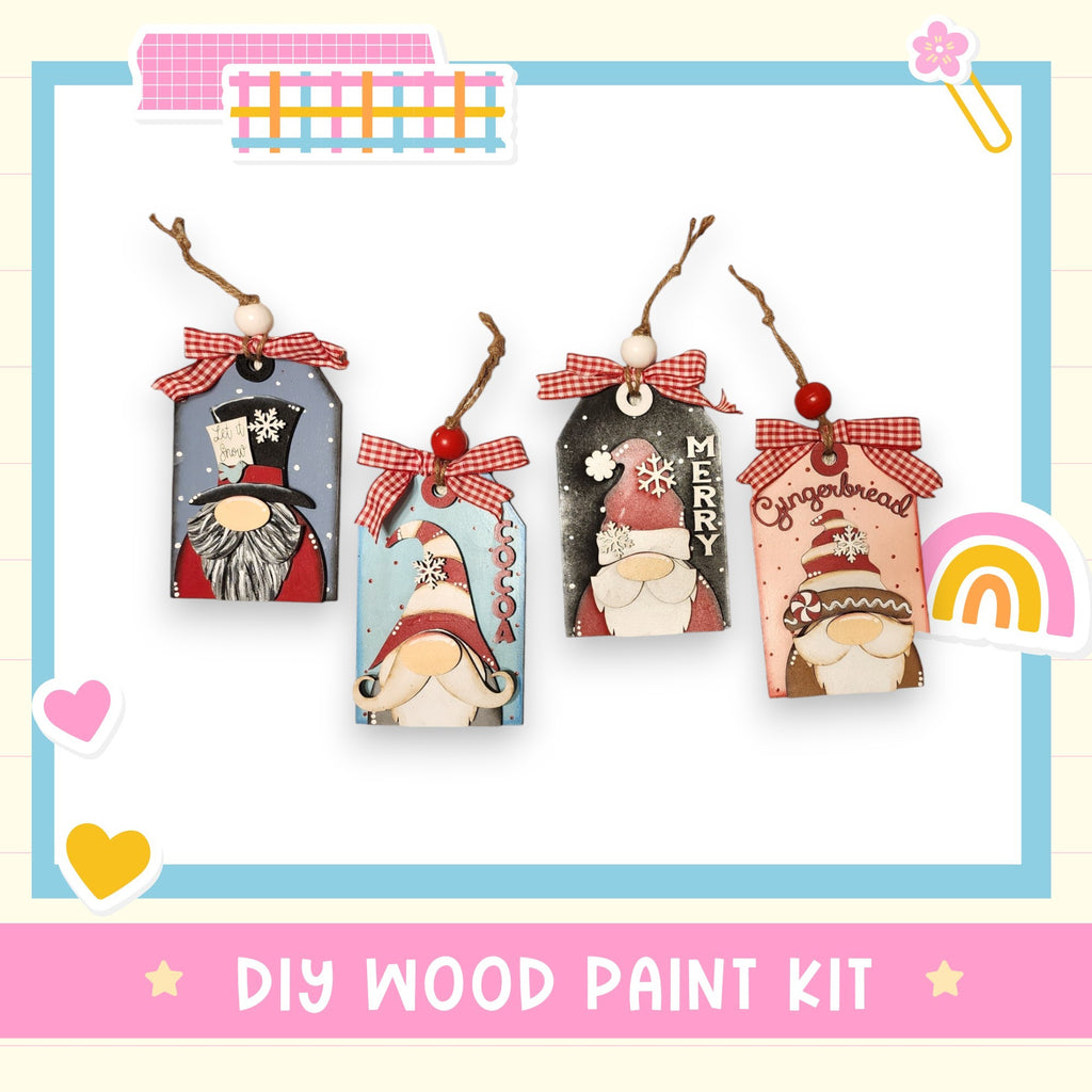 a group of tags with a picture of santa claus on them