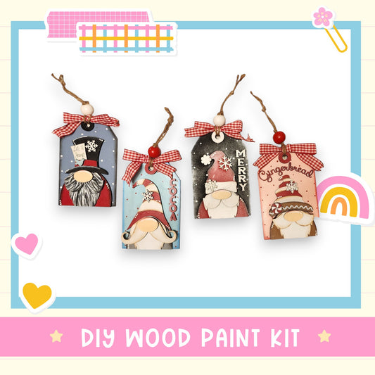 a group of tags with a picture of santa claus on them