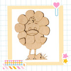 a cutout of a turkey with a sad face