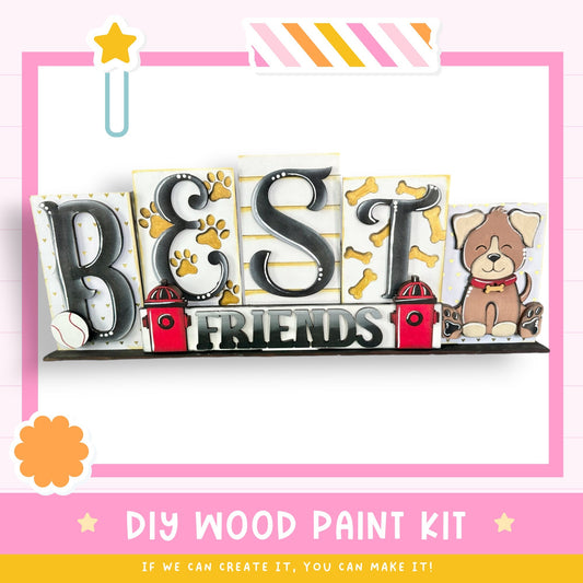 a wooden sign that says best friends with a dog on it