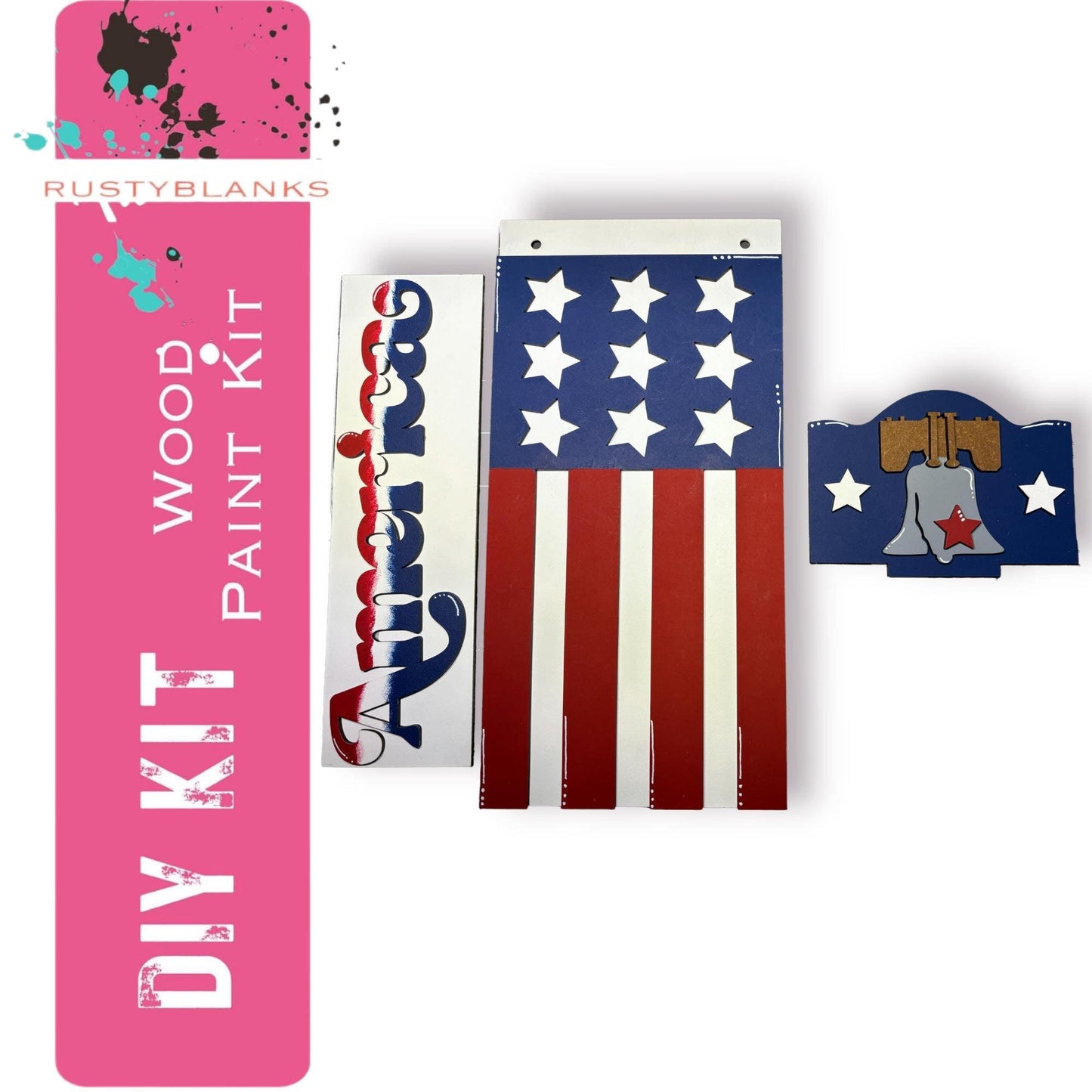 America Patriotic Insert for Mini Interchangeable Posts - RusticFarmhouseDecor