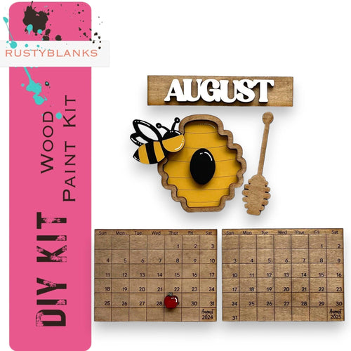 August 2024/25 Barn Calendar Insert Set, DIY Wood Banks, Interchangeable Calendar - RusticFarmhouseDecor