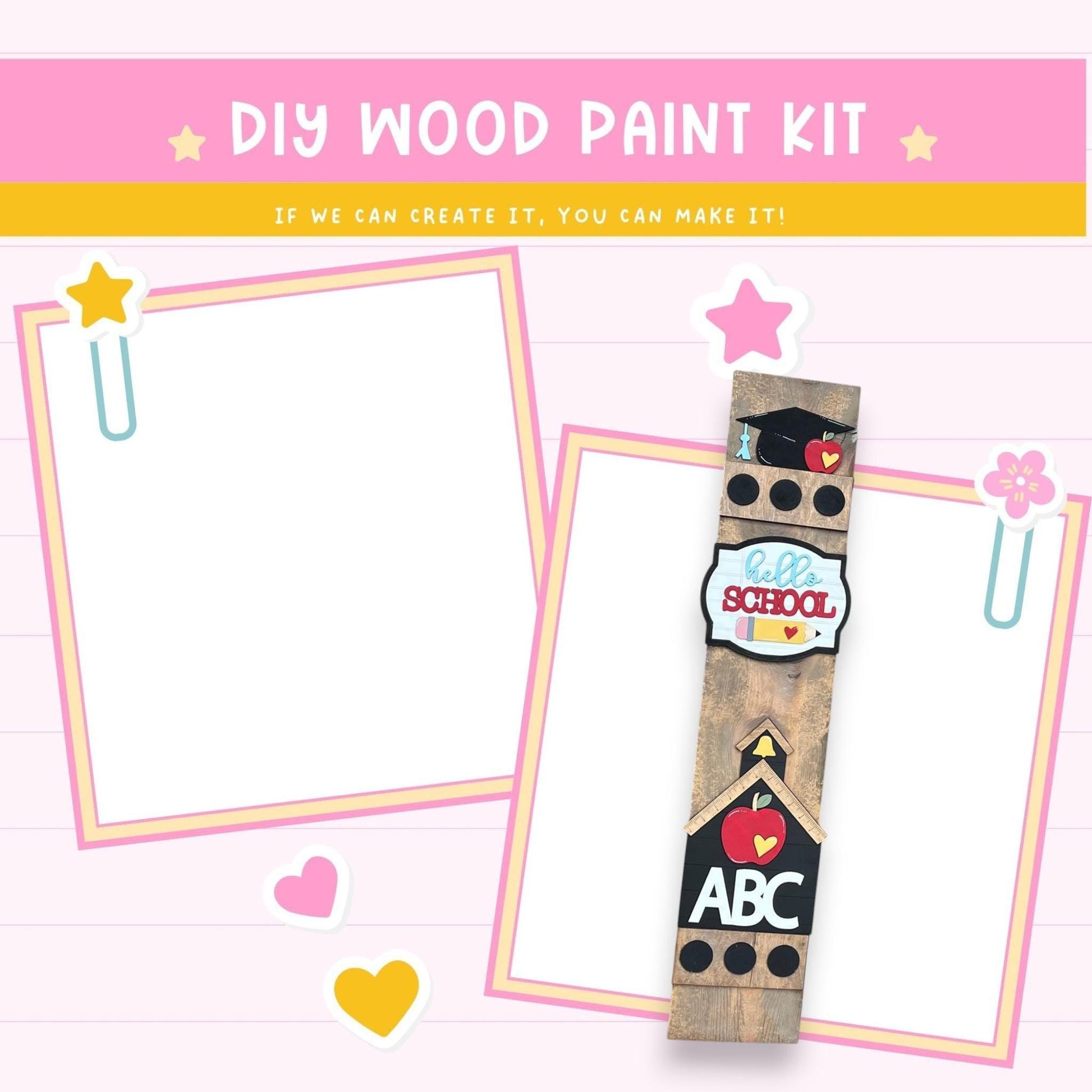 a diy wood paint kit with a picture frame