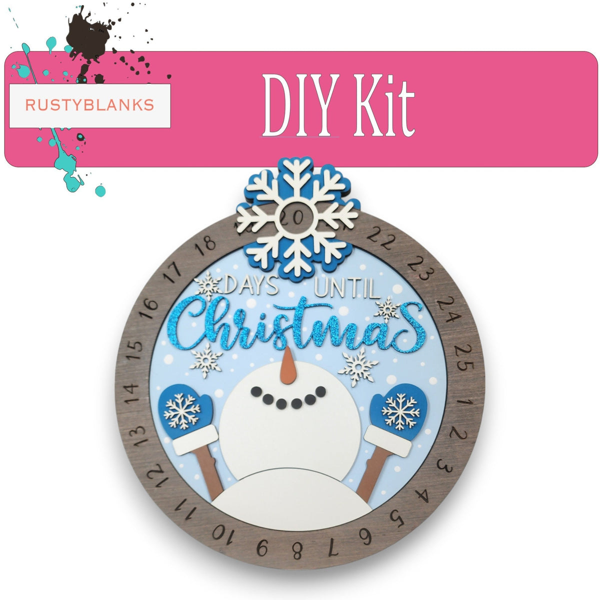 Christmas Snowman Kit - DIY Holiday Countdown Calendar & Festive Craft Project product image 1 from The Rustic Farmhouse