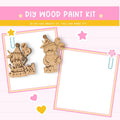 a wooden craft kit with a picture of an elephant and a giraffe
