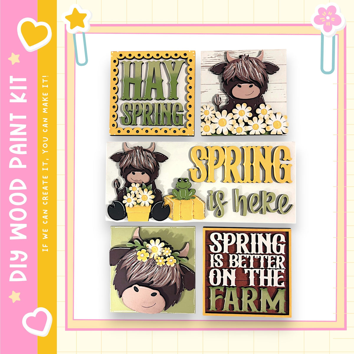 The image is a collage of four images featuring a cow and flowers, with text overlaying the images.