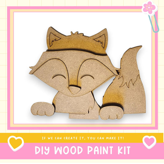 a cardboard cutout of a fox and a cat