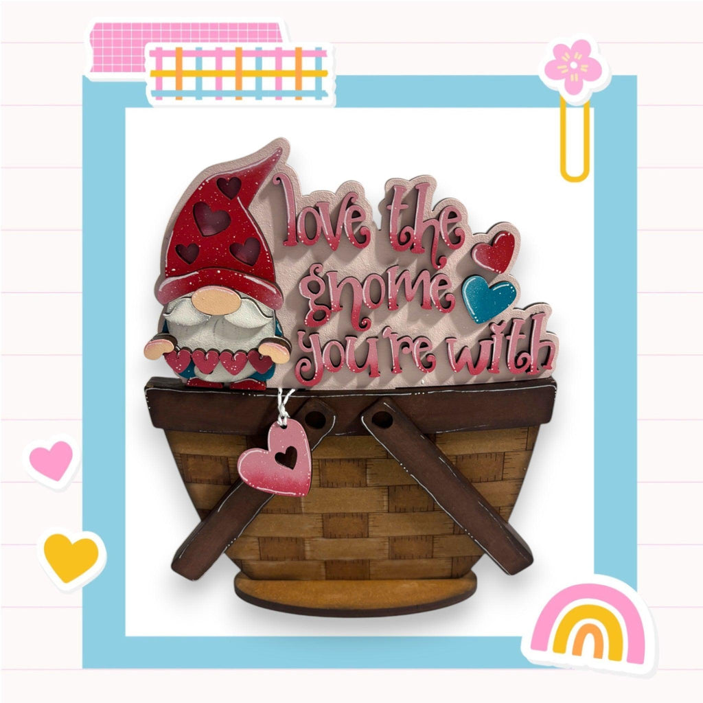 a picture of a gnome in a basket