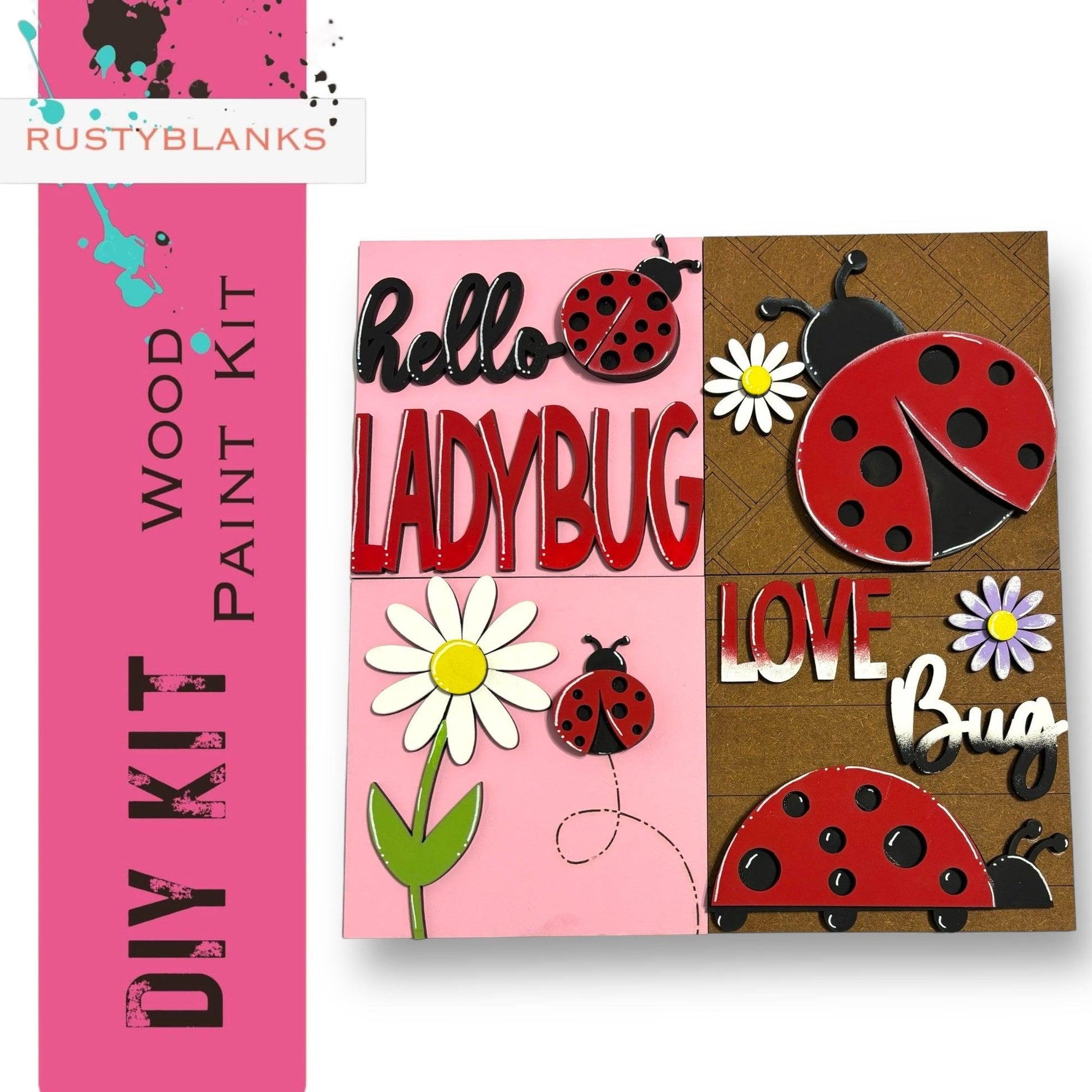 a card with a ladybug design on it