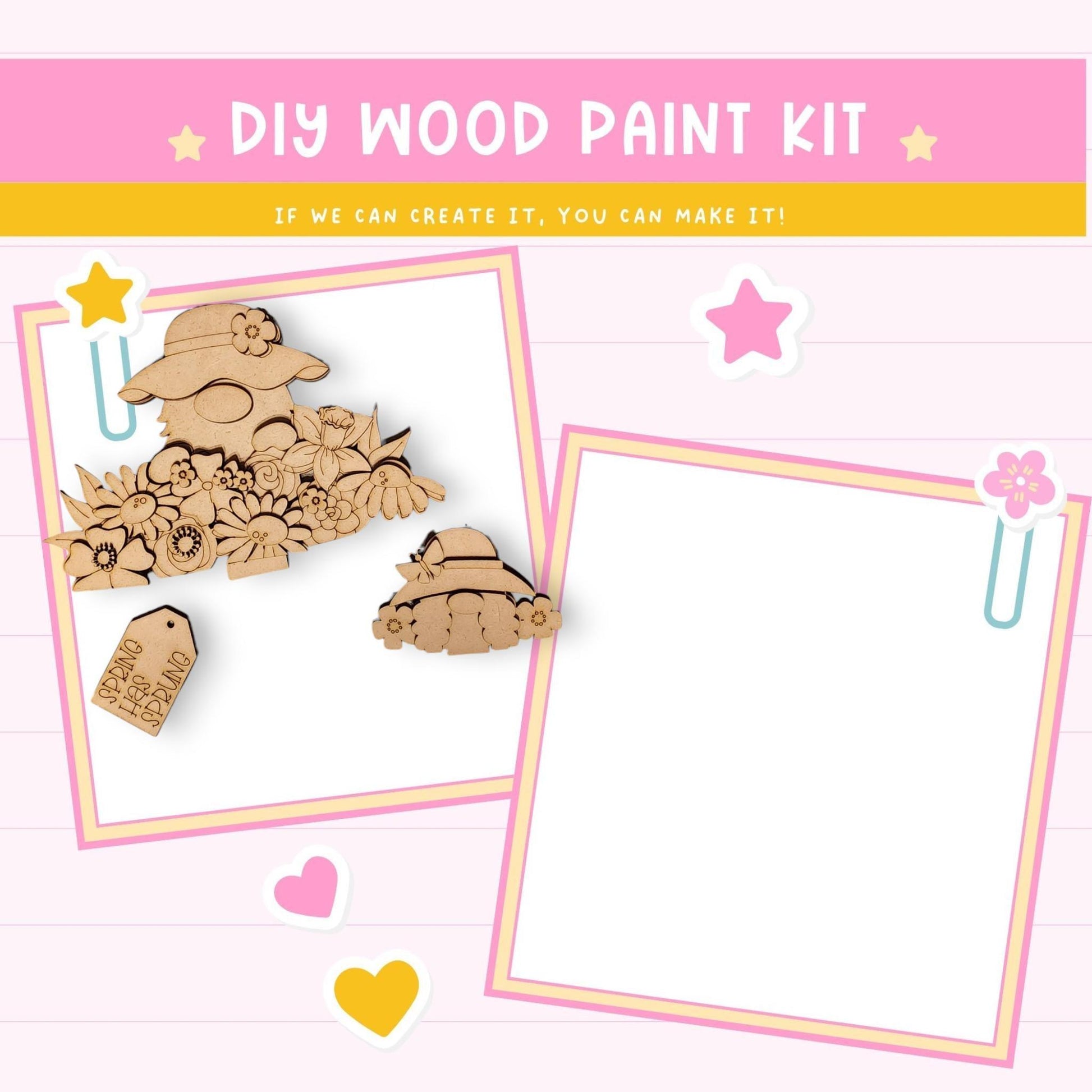 a wooden craft kit with a picture of a dog