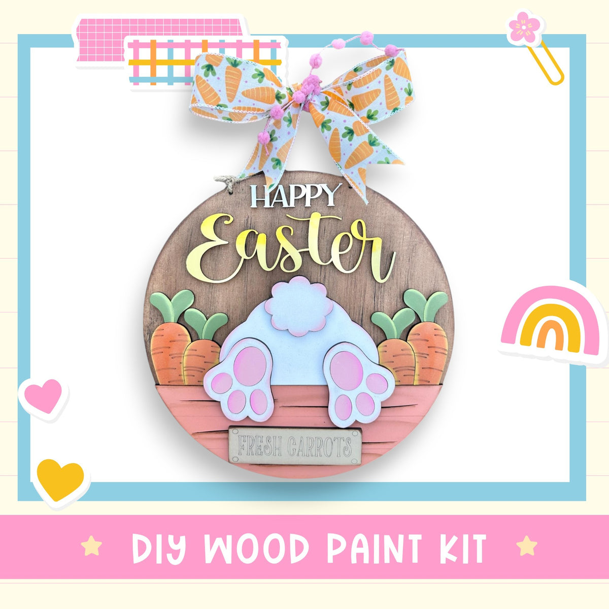 a picture of a wooden painted easter decoration