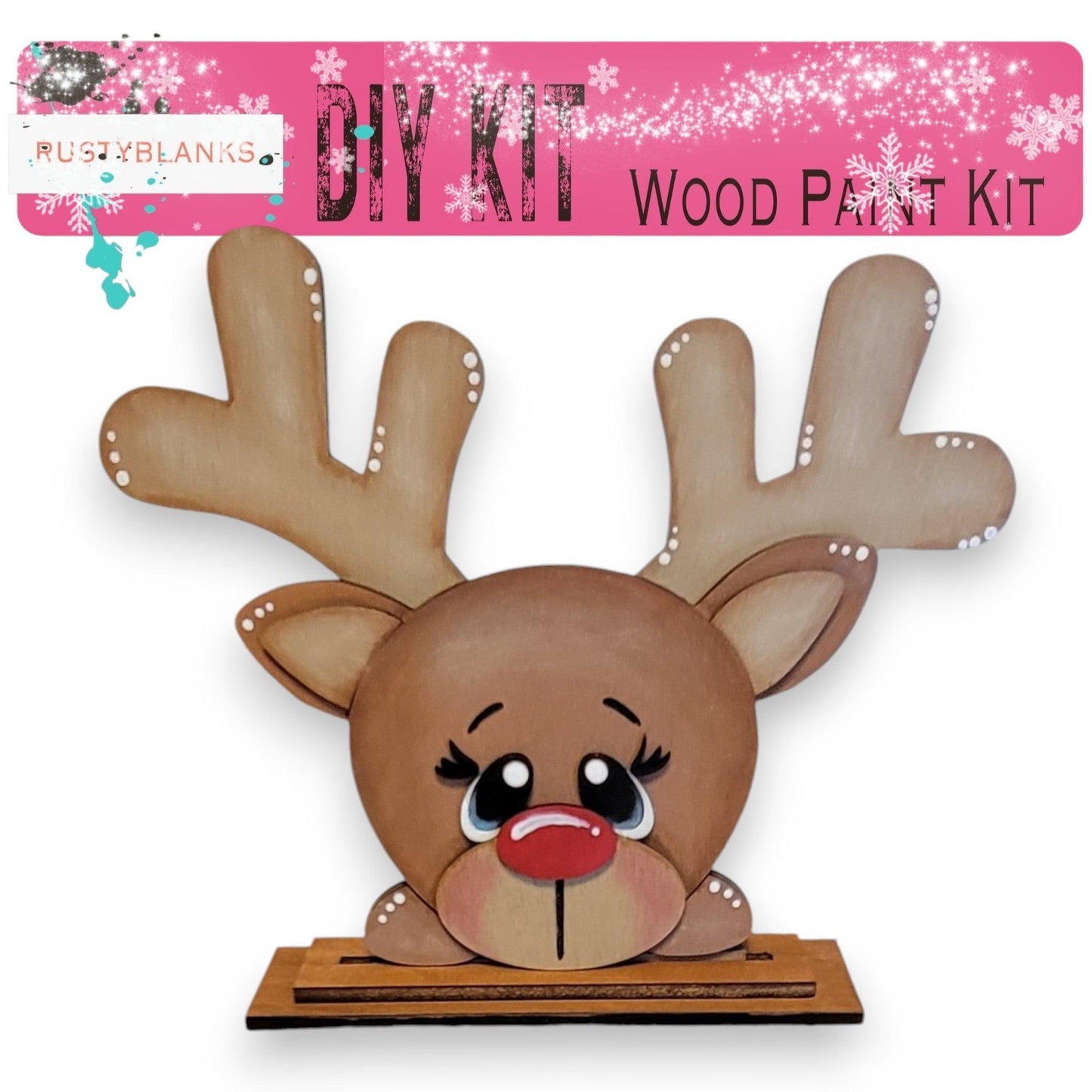 a wooden craft kit with a deer head