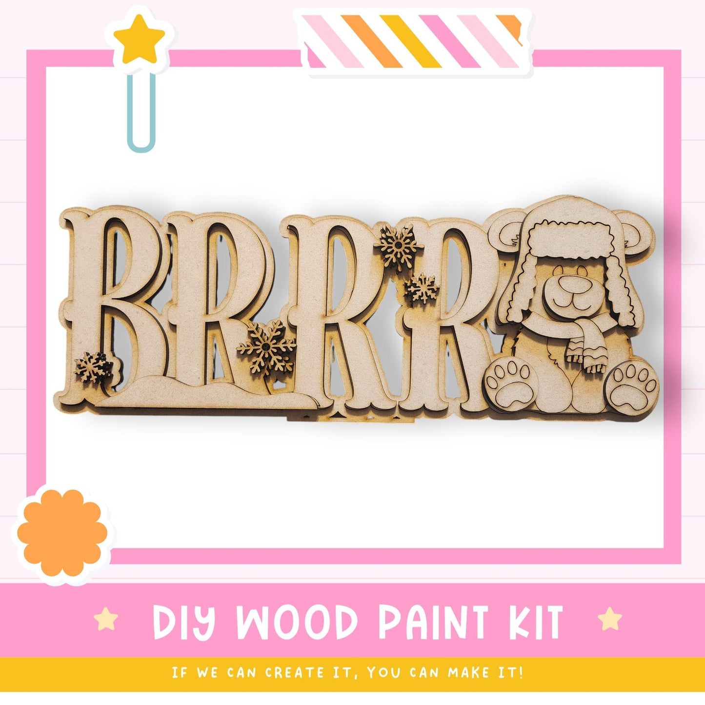 Winter Bear Shelf Sitter DIY Kit - Rustic Holiday Decor