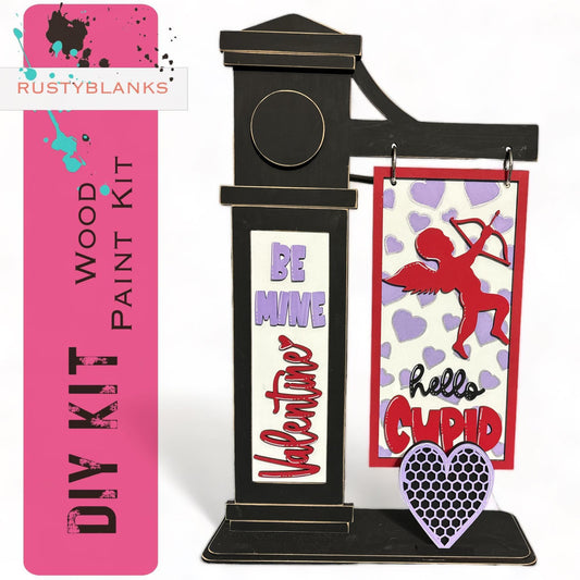 Be Mine Valentine Interchangeable Signs with Insert , Mini Interchangeable Posts - RusticFarmhouseDecor
