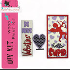 Be Mine Valentine Interchangeable Signs with Insert , Mini Interchangeable Posts - RusticFarmhouseDecor