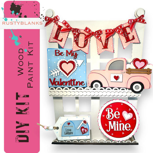 Be Mine Valentines Tiered Tray Set , DIY Tiered Tray, Shelf Sitter - RusticFarmhouseDecor