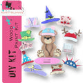 Bear Interchangeable Animal with 13 Interchangeable Seasonal Hats, Insert and tile holder, Season DIY Decor - RusticFarmhouseDecor