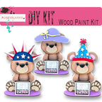 Bear Interchangeable Animal with 13 Interchangeable Seasonal Hats, Insert and tile holder, Season DIY Decor - RusticFarmhouseDecor