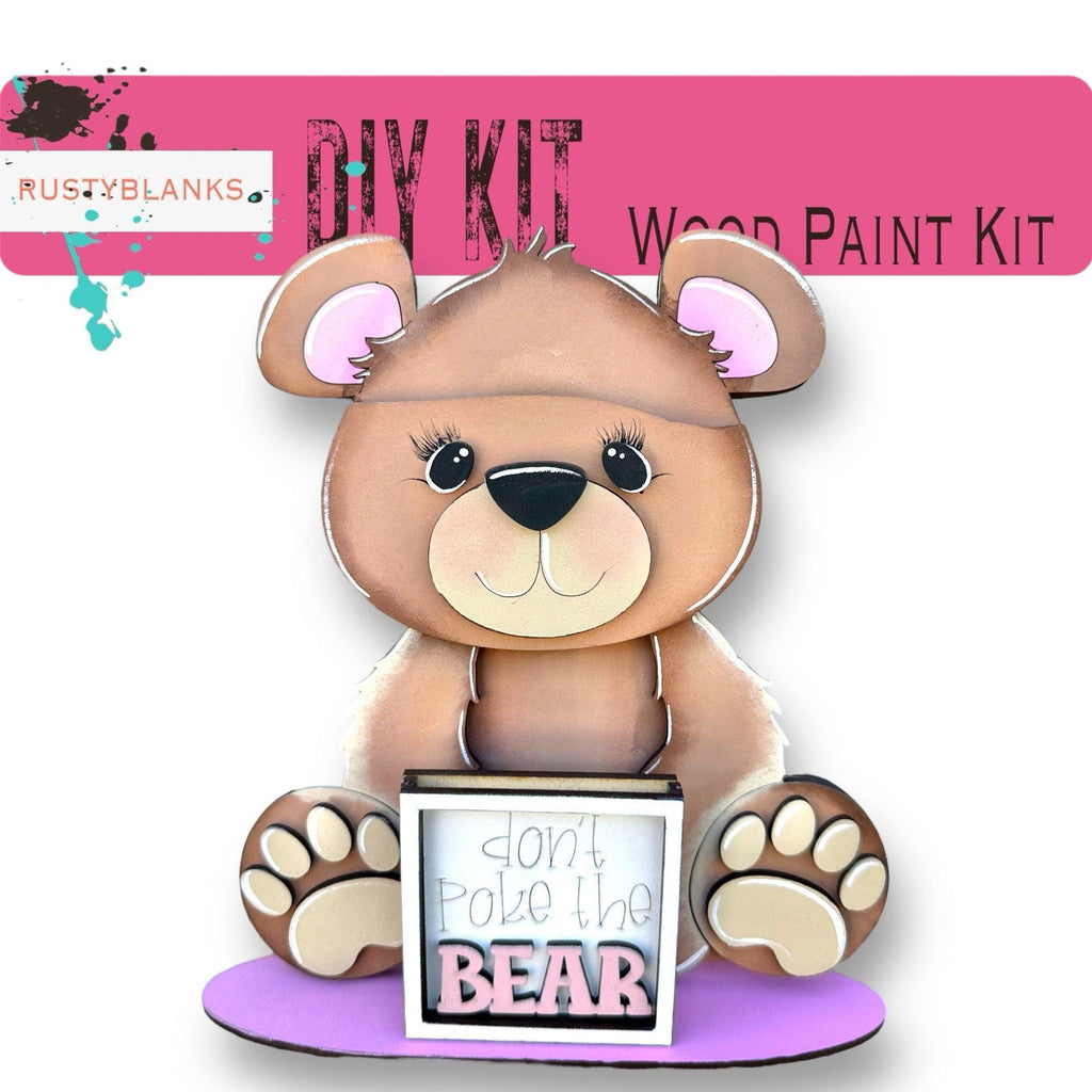 Bear Interchangeable Animal with 13 Interchangeable Seasonal Hats, Insert and tile holder, Season DIY Decor - RusticFarmhouseDecor