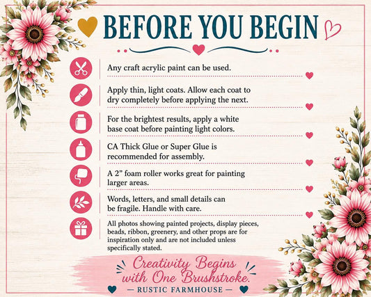The image is a guide or instructions for a craft project, providing step-by-step directions and recommendations for using various materials and techniques.