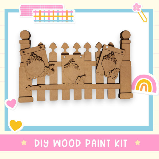 a cardboard cutout of a wooden fence