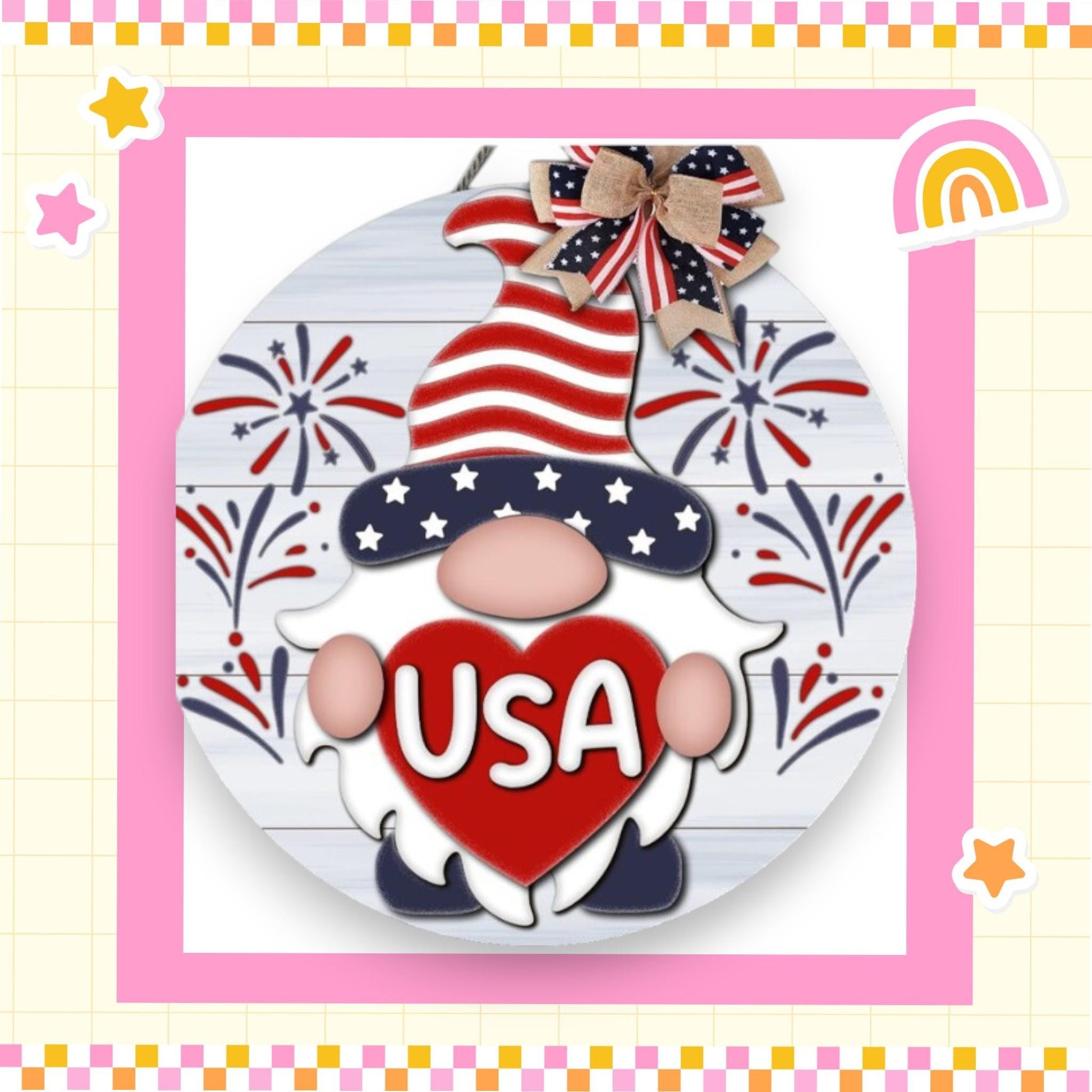 a picture of a pig holding a usa heart