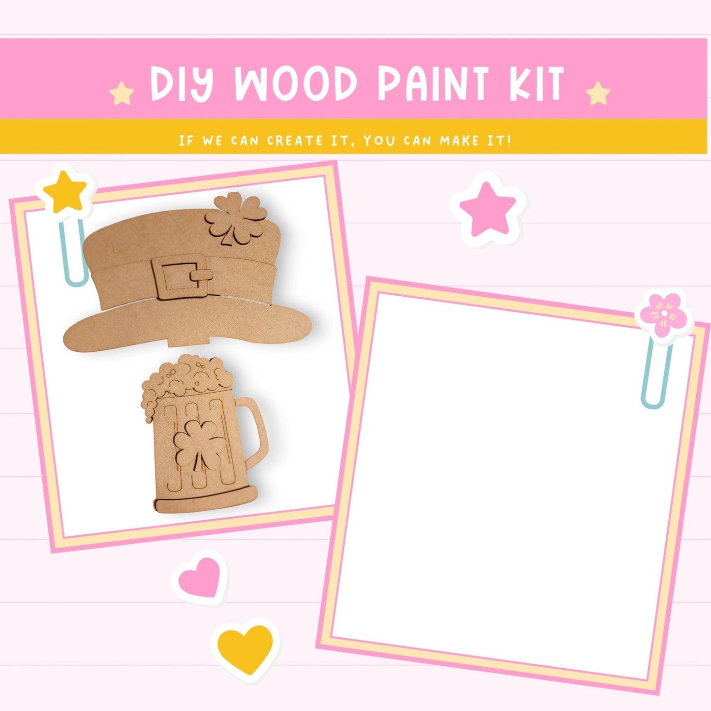 a picture of a wooden craft kit with a picture of a beer mug and a