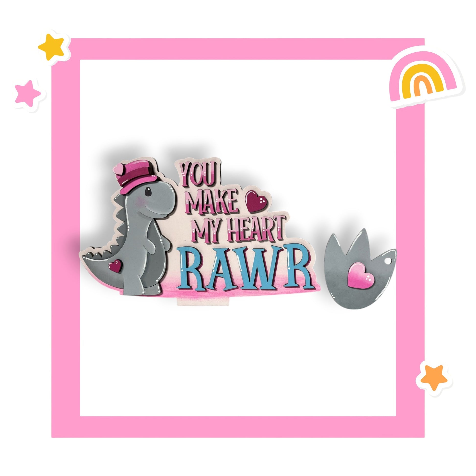 you make my heart my heart rawr brooch