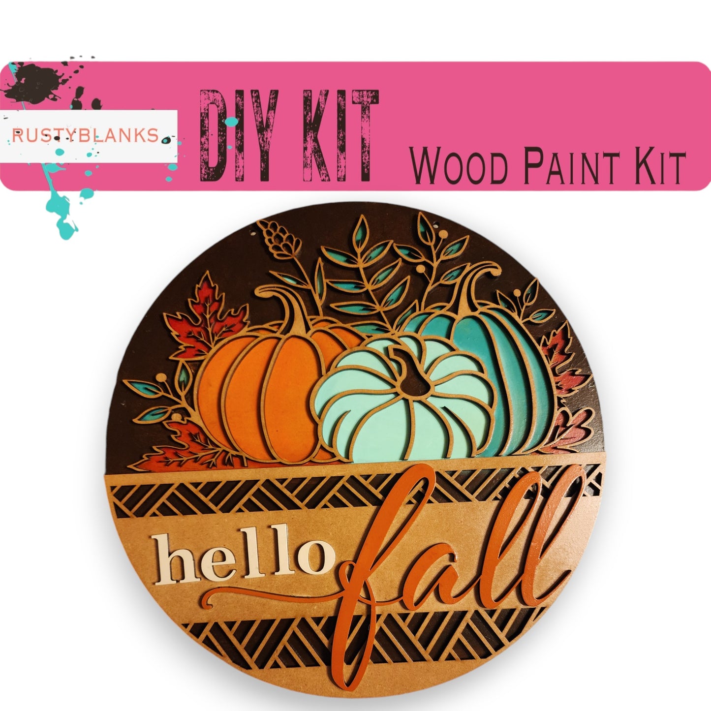 Hello Fall Front Door Decor | Fall Door Hanger | Hello Fall Pumpkins | Fall Door Hanger | Housewarming Gift | Home Decor | Wreath