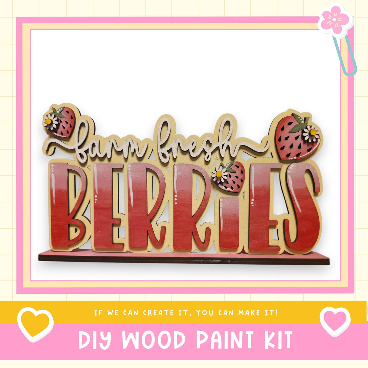 a DIY wood paint kit for creating a farm fresh berry sign.