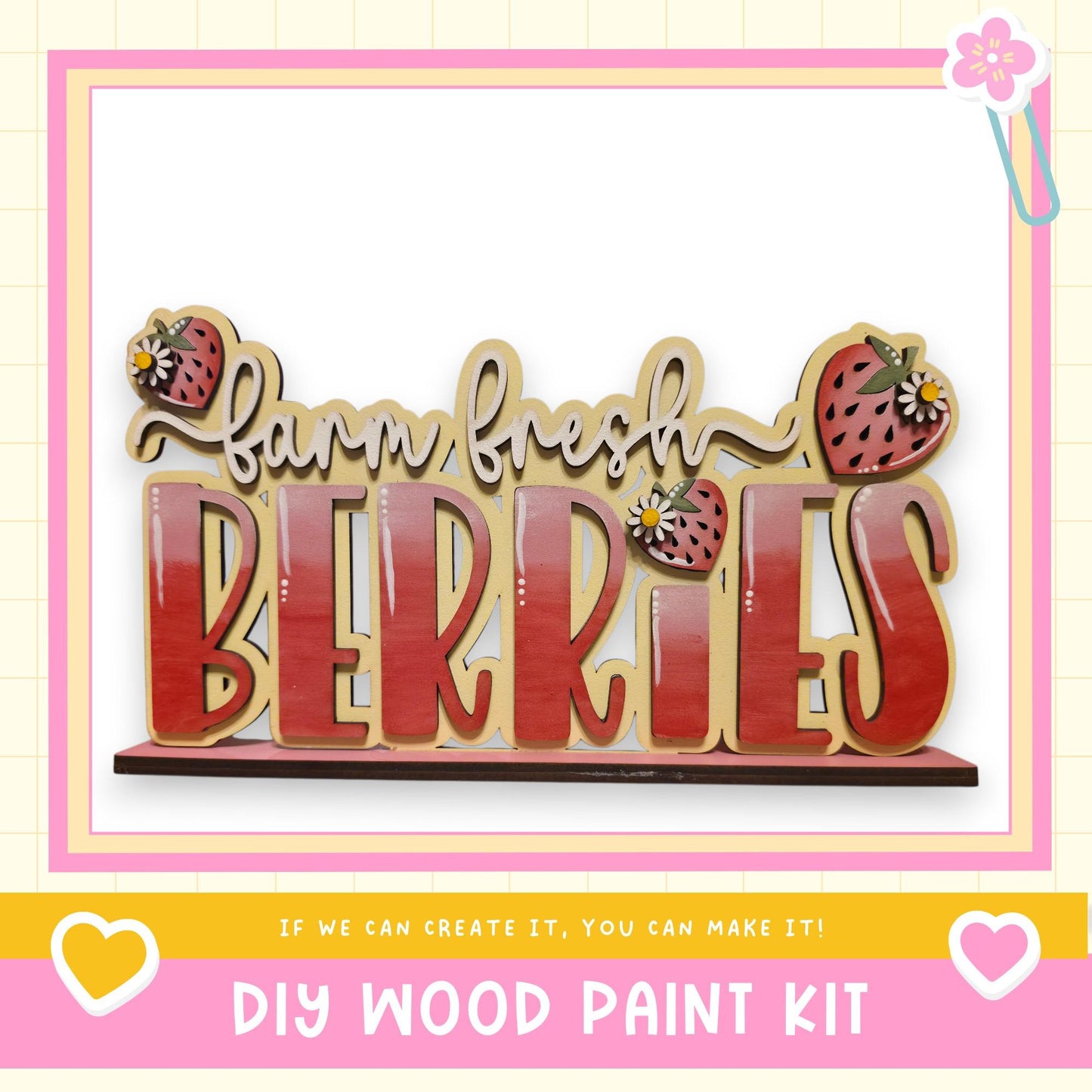 a DIY wood paint kit for creating a farm fresh berry sign.