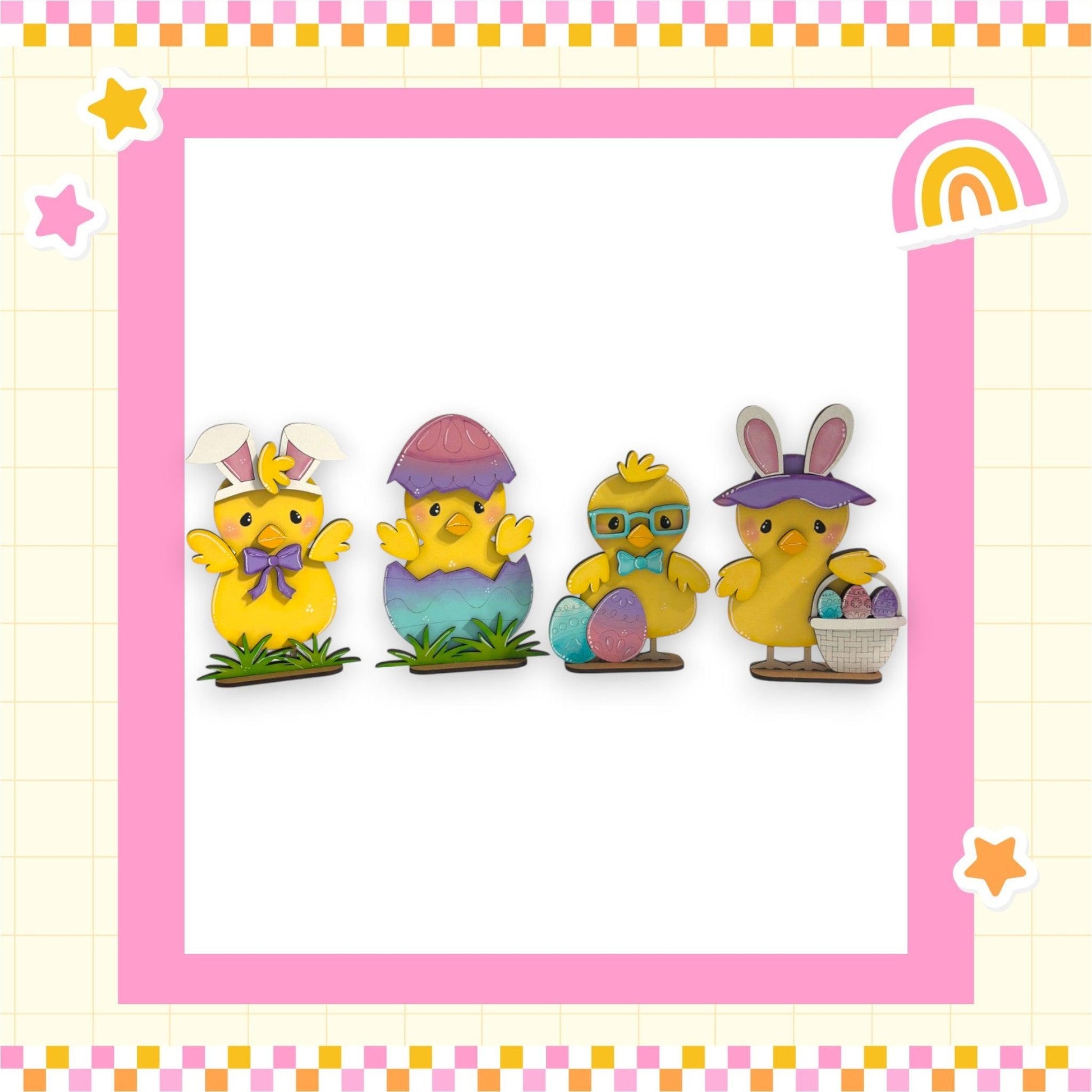 a picture of a group of easter chicks