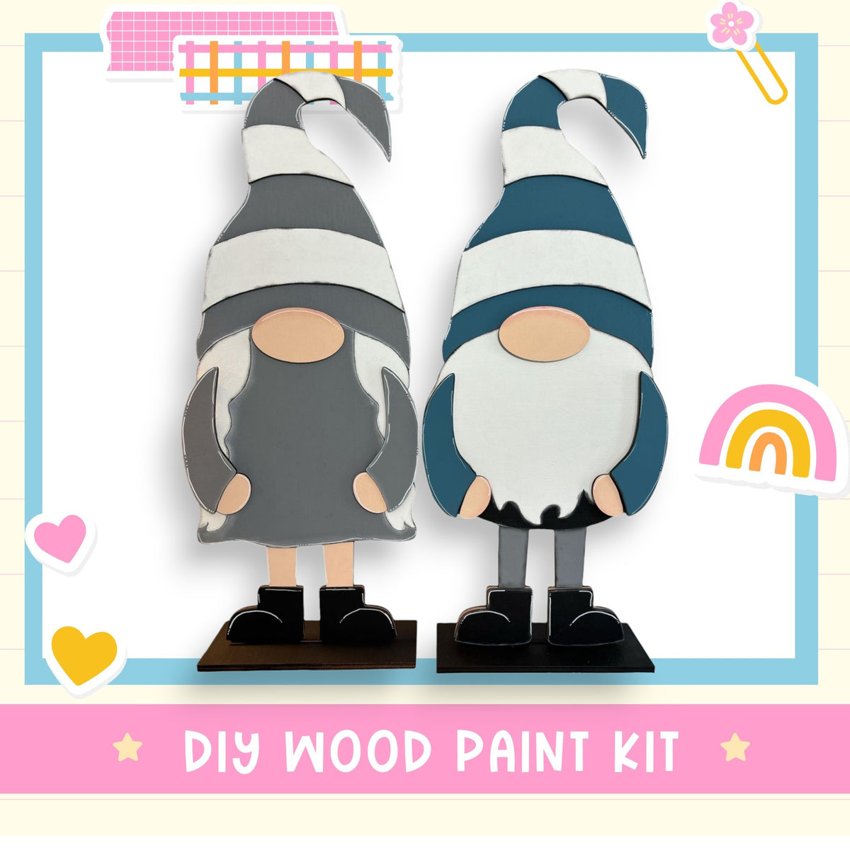 a couple of gnomes standing next to each other