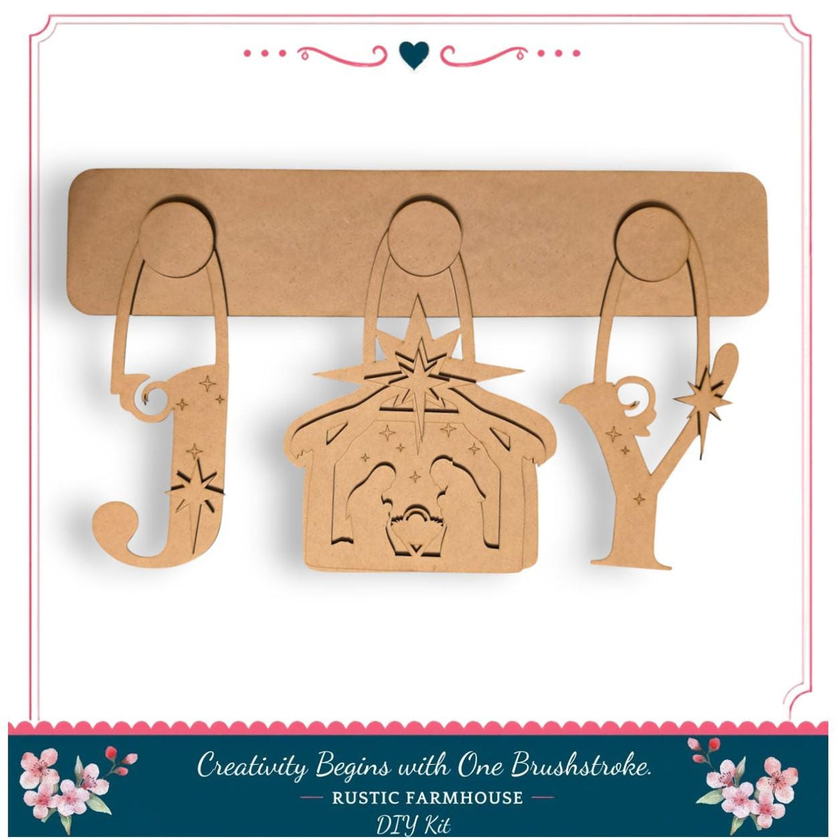 Christmas Nativity Pegboard Inserts Interchangeable JOY Wall Decor DIY Craft Kit product image 3 from The Rustic Farmhouse