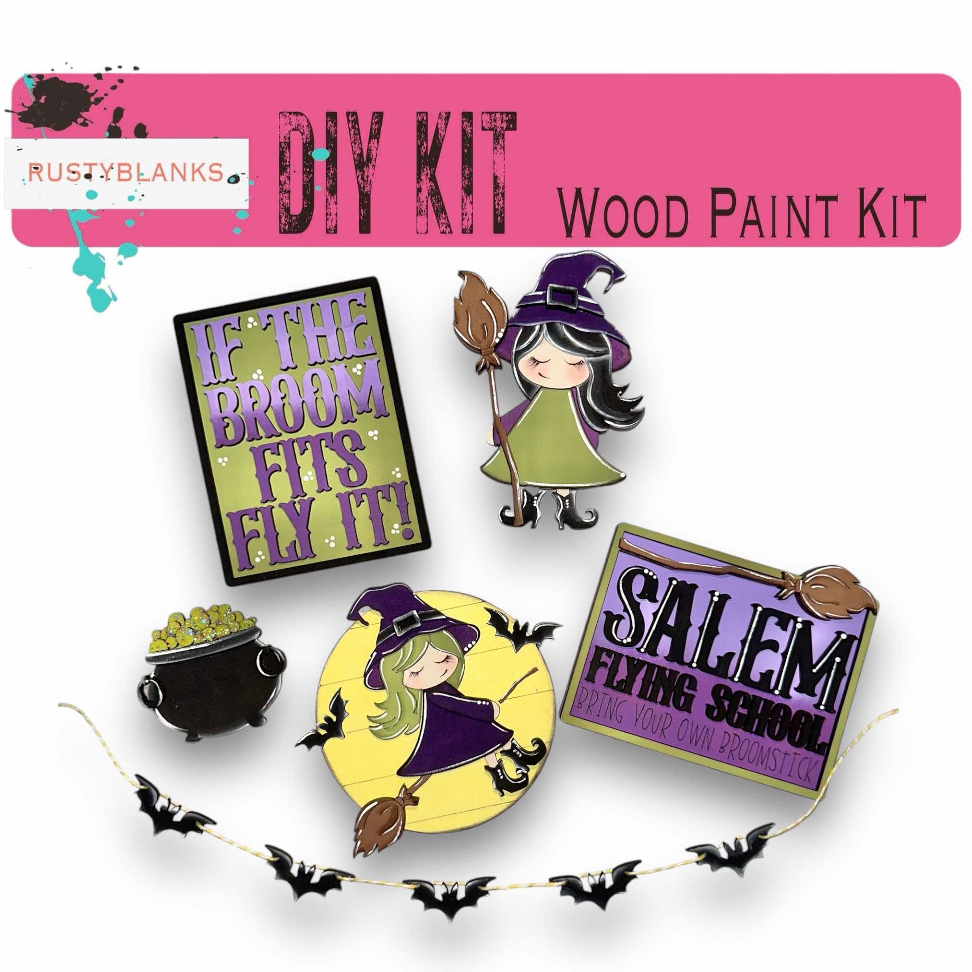 a picture of a wooden craft kit for halloween